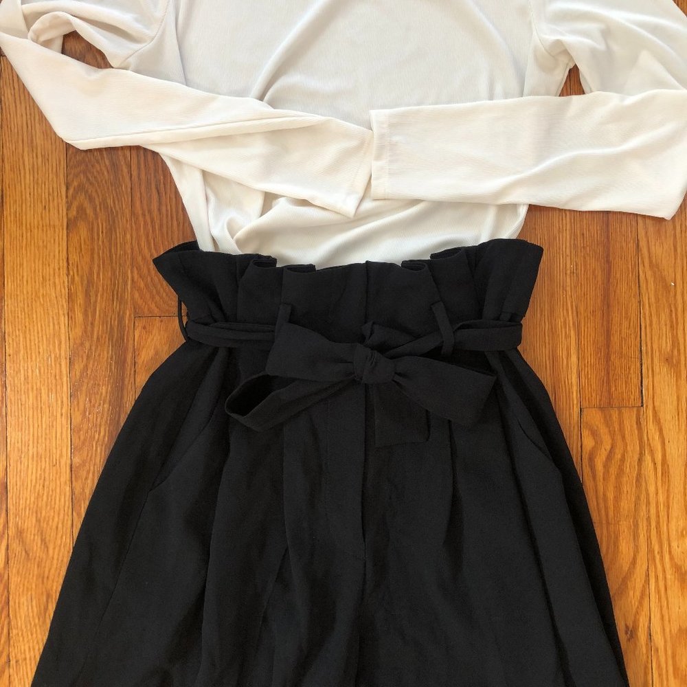 Babaton (Aritizia) Tie Waist culotte length black dress pants